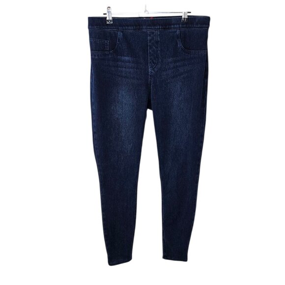 SPANX Jeanish Ankle Leggings, Denim Look, Stretch, Blue, Pull On, Size XL - Picture 1 of 8